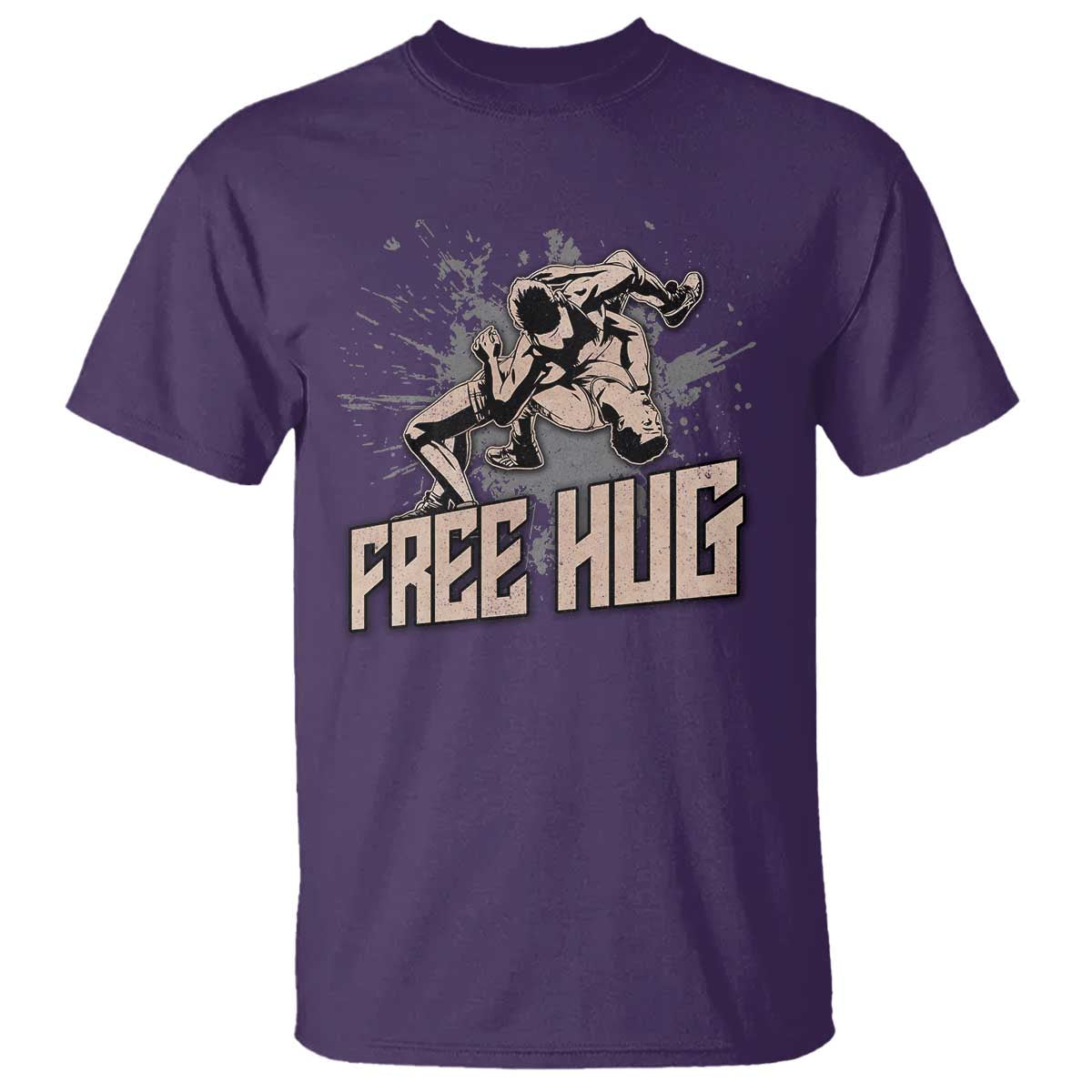 Funny Wrestling T Shirt Free Hug Vintage Wrestler - Wonder Print Shop