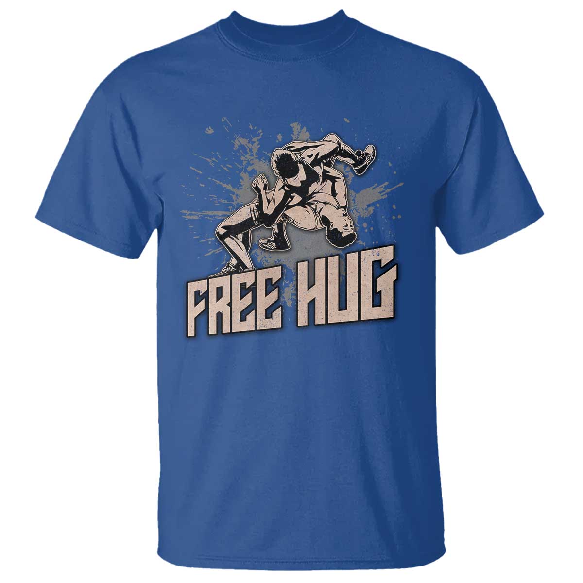 Funny Wrestling T Shirt Free Hug Vintage Wrestler - Wonder Print Shop