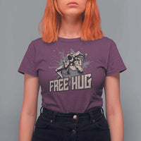 Funny Wrestling T Shirt For Women Free Hug Vintage Wrestler - Wonder Print Shop