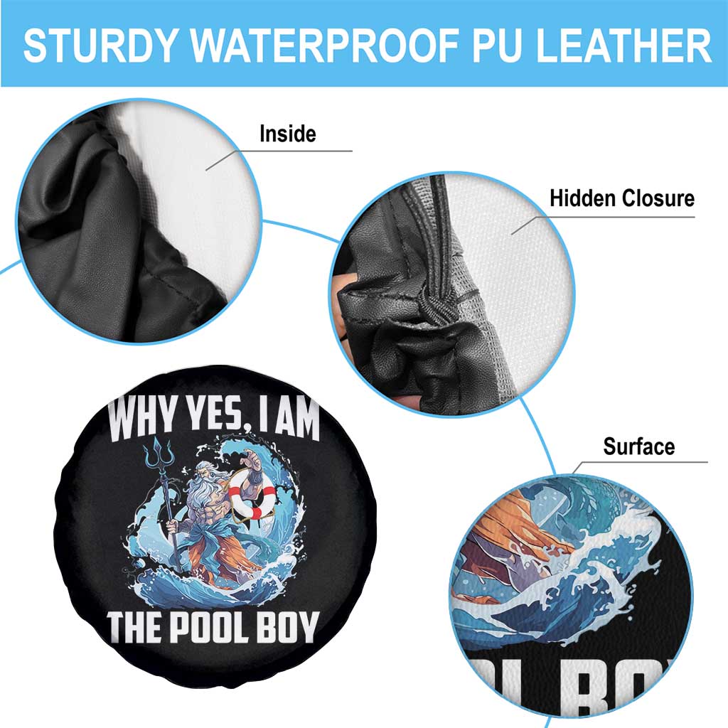 Funny Why Yes I Am The Pool Boy Spare Tire Cover Swimming Swimmer Cool Poseidon Water - Wonder Print Shop