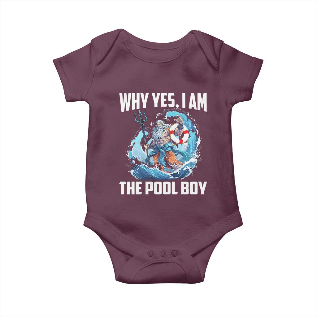 Funny Why Yes I Am The Pool Boy Baby Onesie Swimming Swimmer Cool Poseidon Water - Wonder Print Shop