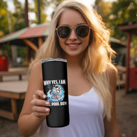 Funny Why Yes I Am The Pool Boy Skinny Tumbler Swimming Swimmer Cool Poseidon Water - Wonder Print Shop