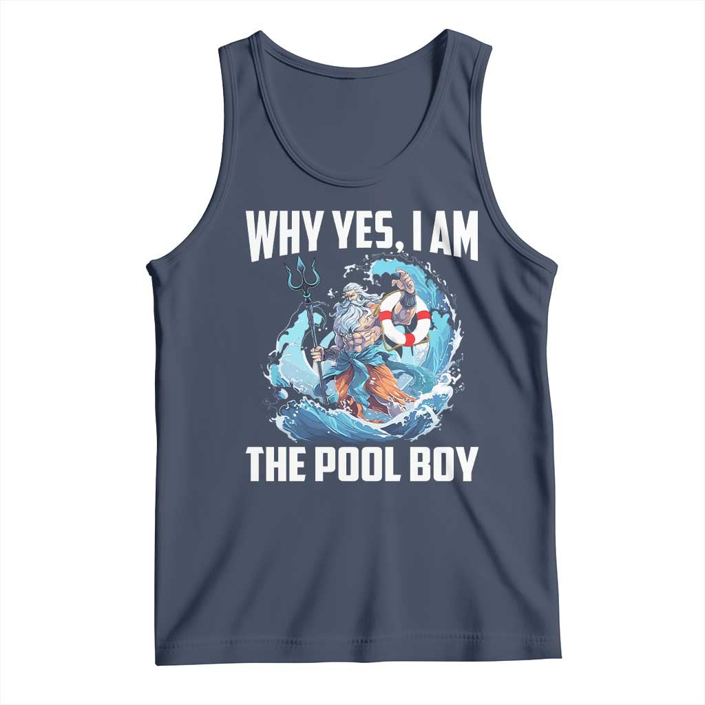 Funny Why Yes I Am The Pool Boy Tank Top Swimming Swimmer Cool Poseidon Water - Wonder Print Shop