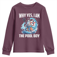 Funny Why Yes I Am The Pool Boy Youth Sweatshirt Swimming Swimmer Cool Poseidon Water - Wonder Print Shop