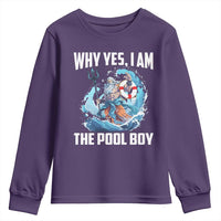 Funny Why Yes I Am The Pool Boy Youth Sweatshirt Swimming Swimmer Cool Poseidon Water - Wonder Print Shop