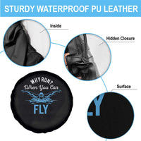 Funny Swimmer Spare Tire Cover Why Run When You Can Fly Pool Swimming Butterfly - Wonder Print Shop
