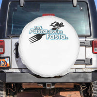 Funny Swimmer Spare Tire Cover Eat Pasta Swim Fasta Fork Swimming - Wonder Print Shop
