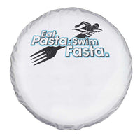 Funny Swimmer Spare Tire Cover Eat Pasta Swim Fasta Fork Swimming - Wonder Print Shop