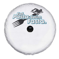 Funny Swimmer Spare Tire Cover Eat Pasta Swim Fasta Fork Swimming - Wonder Print Shop