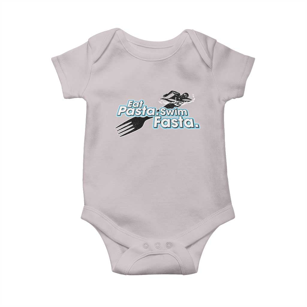 Funny Swimmer Baby Onesie Eat Pasta Swim Fasta Fork Swimming - Wonder Print Shop