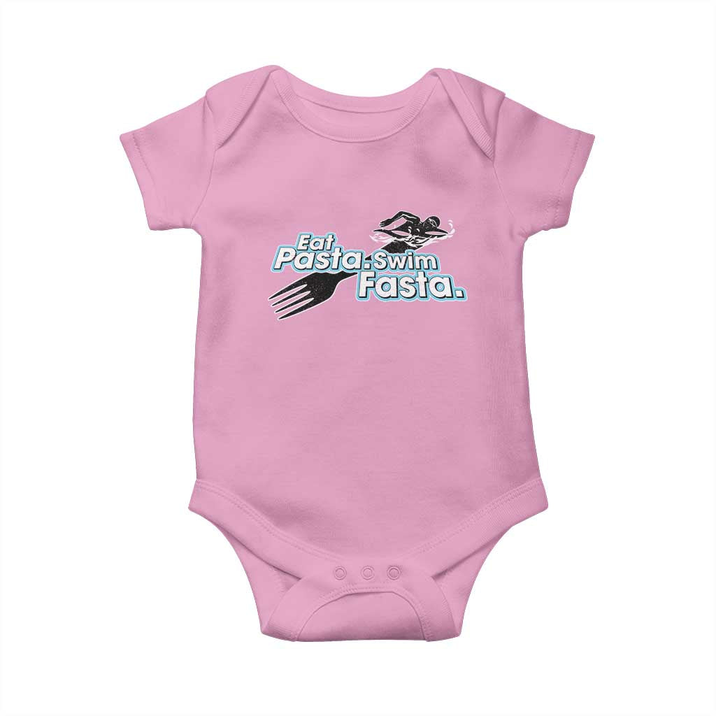 Funny Swimmer Baby Onesie Eat Pasta Swim Fasta Fork Swimming - Wonder Print Shop