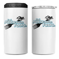 Funny Swimmer 4 in 1 Can Cooler Tumbler Eat Pasta Swim Fasta Fork Swimming - Wonder Print Shop