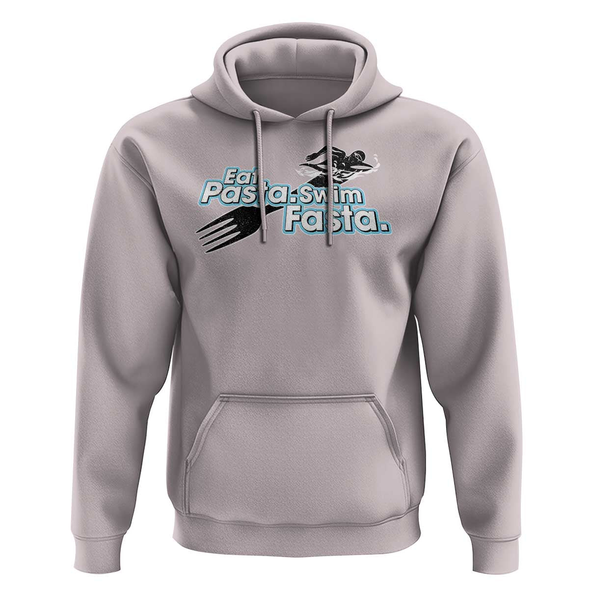 Funny Swimmer Hoodie Eat Pasta Swim Fasta Fork Swimming - Wonder Print Shop