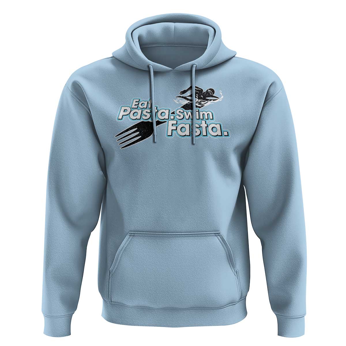 Funny Swimmer Hoodie Eat Pasta Swim Fasta Fork Swimming - Wonder Print Shop