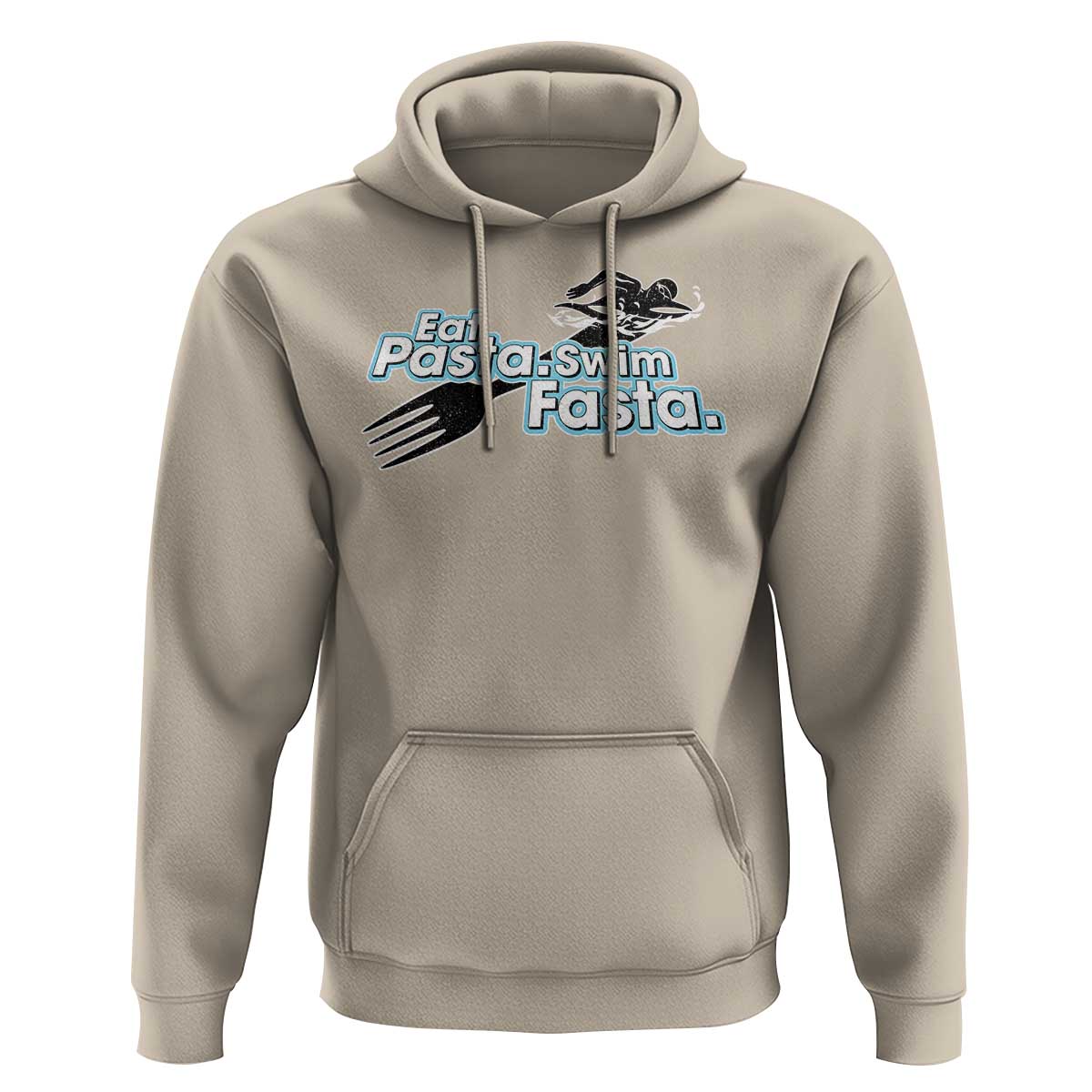 Funny Swimmer Hoodie Eat Pasta Swim Fasta Fork Swimming - Wonder Print Shop
