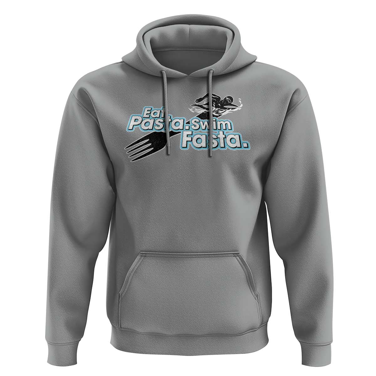 Funny Swimmer Hoodie Eat Pasta Swim Fasta Fork Swimming - Wonder Print Shop
