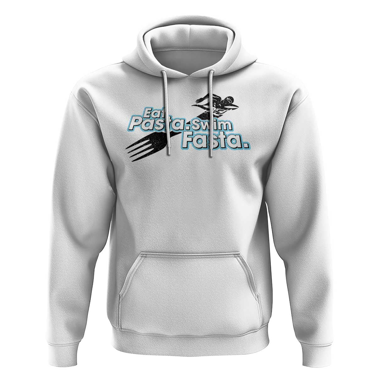Funny Swimmer Hoodie Eat Pasta Swim Fasta Fork Swimming - Wonder Print Shop