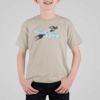 Funny Swimmer T Shirt For Kid Eat Pasta Swim Fasta Fork Swimming - Wonder Print Shop