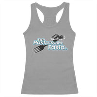 Funny Swimmer Racerback Tank Top Eat Pasta Swim Fasta Fork Swimming - Wonder Print Shop