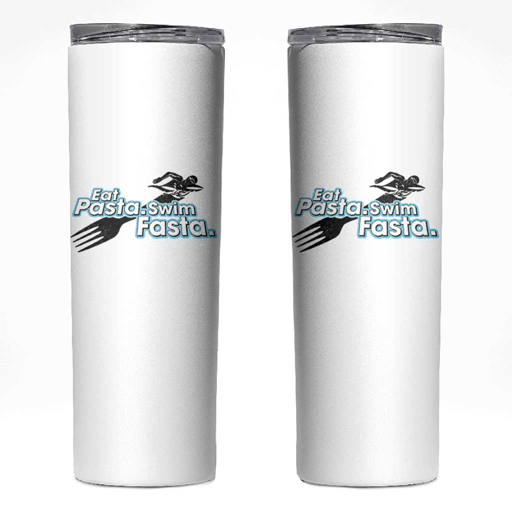 Funny Swimmer Skinny Tumbler Eat Pasta Swim Fasta Fork Swimming - Wonder Print Shop