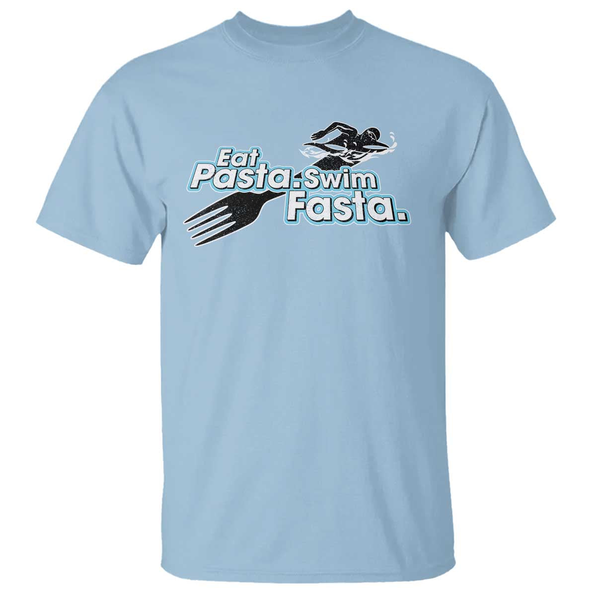 Funny Swimmer T Shirt Eat Pasta Swim Fasta Fork Swimming - Wonder Print Shop