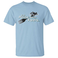 Funny Swimmer T Shirt Eat Pasta Swim Fasta Fork Swimming - Wonder Print Shop