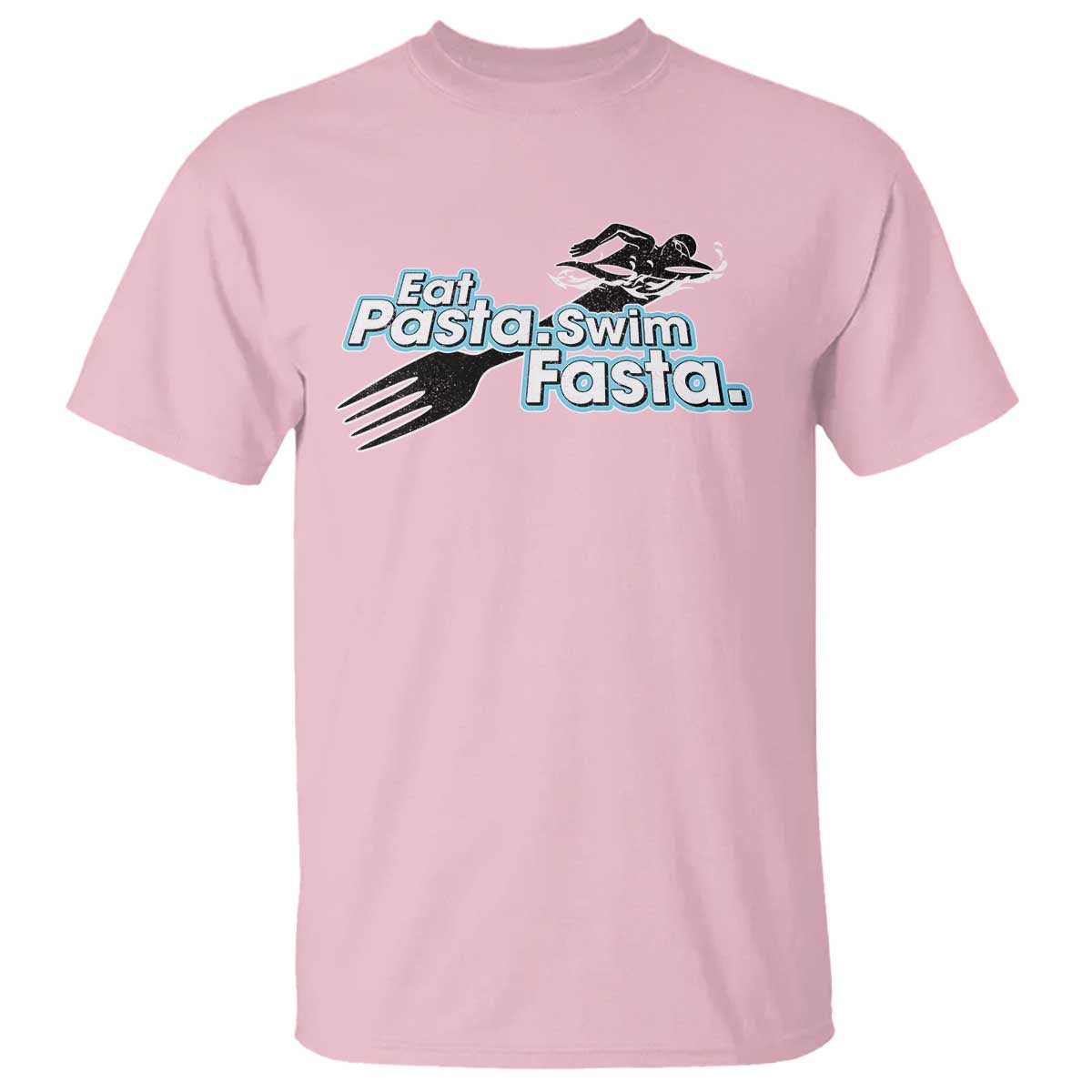 Funny Swimmer T Shirt Eat Pasta Swim Fasta Fork Swimming - Wonder Print Shop