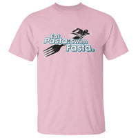 Funny Swimmer T Shirt Eat Pasta Swim Fasta Fork Swimming - Wonder Print Shop