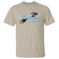 Funny Swimmer T Shirt Eat Pasta Swim Fasta Fork Swimming - Wonder Print Shop