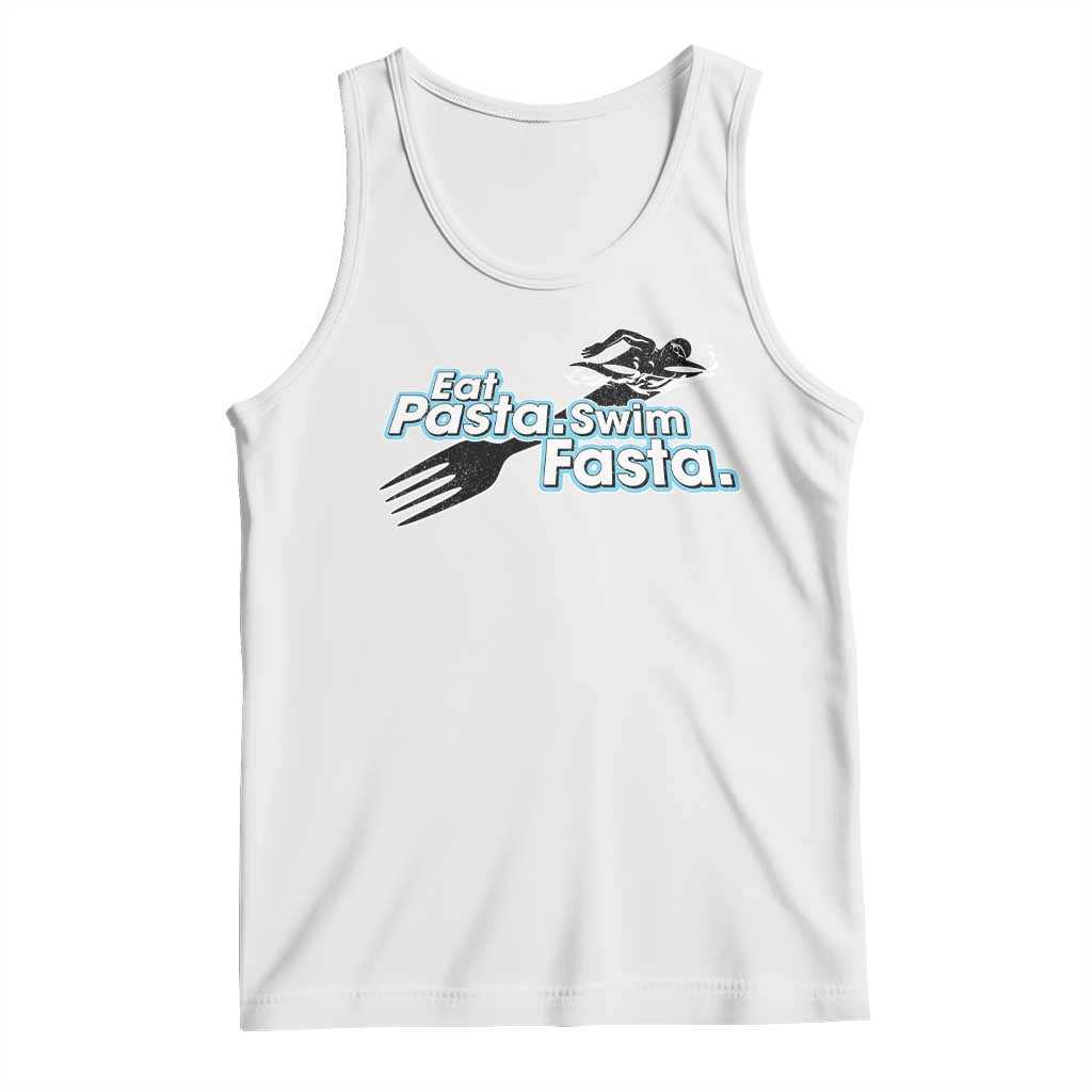 Funny Swimmer Tank Top Eat Pasta Swim Fasta Fork Swimming - Wonder Print Shop