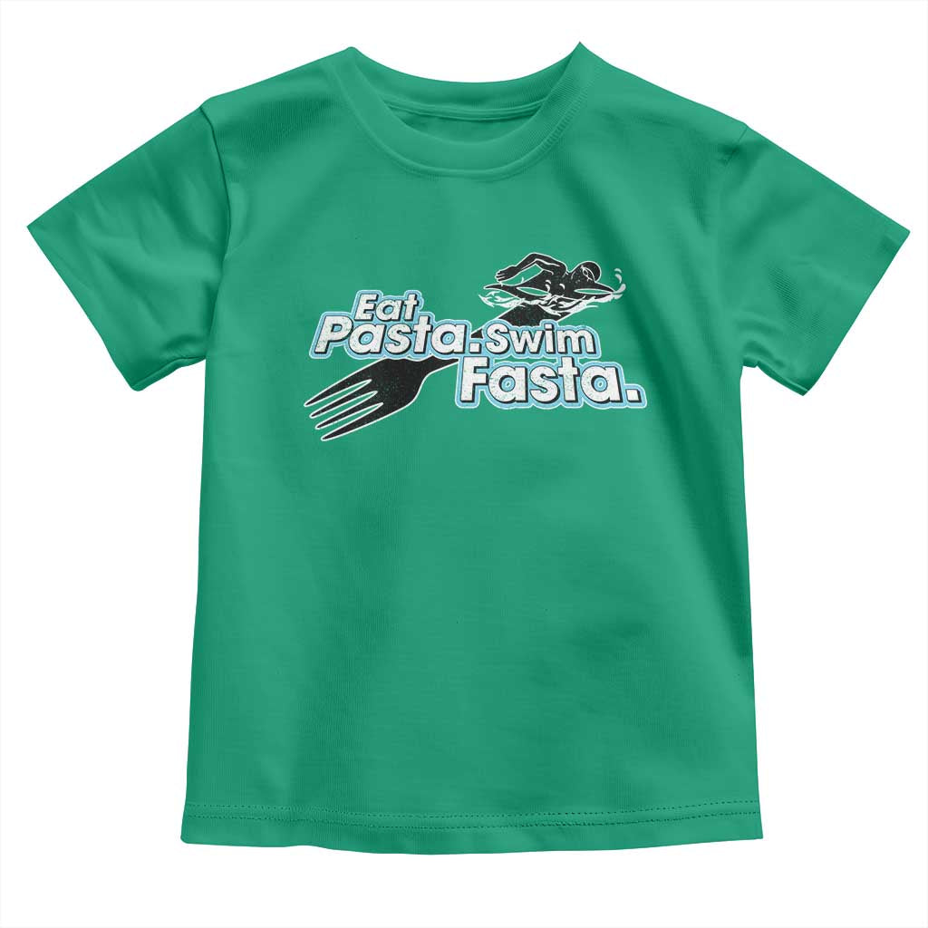 Funny Swimmer Toddler T Shirt Eat Pasta Swim Fasta Fork Swimming - Wonder Print Shop