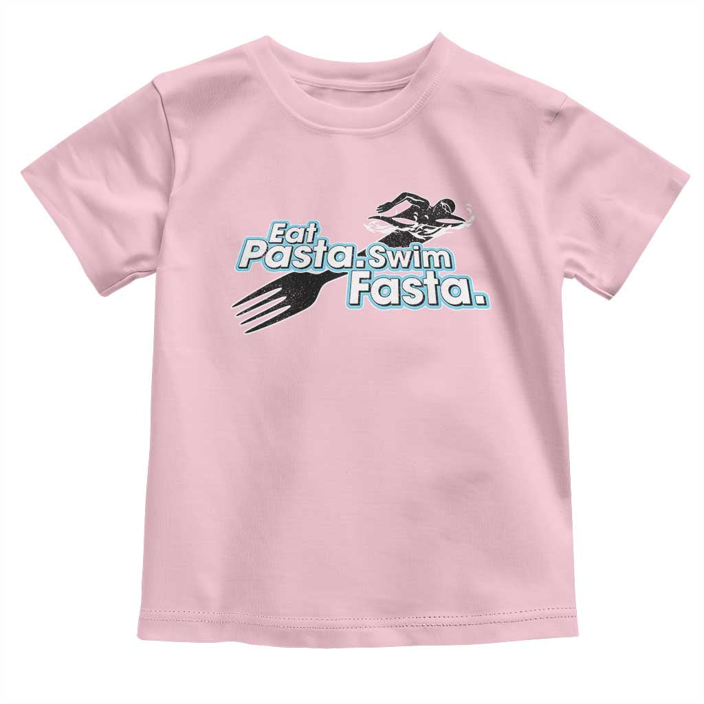 Funny Swimmer Toddler T Shirt Eat Pasta Swim Fasta Fork Swimming - Wonder Print Shop