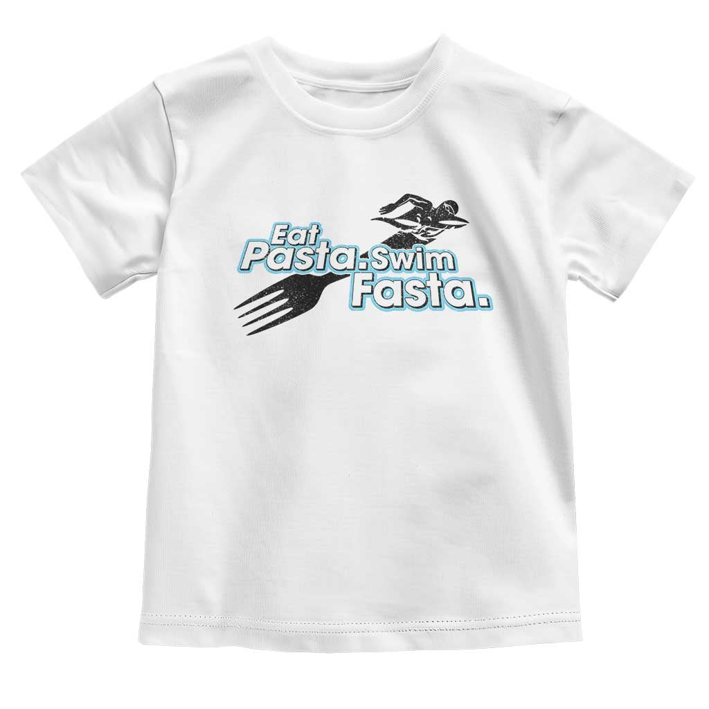 Funny Swimmer Toddler T Shirt Eat Pasta Swim Fasta Fork Swimming - Wonder Print Shop