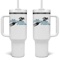 Funny Swimmer Tumbler With Handle Eat Pasta Swim Fasta Fork Swimming - Wonder Print Shop