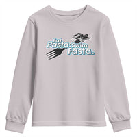 Funny Swimmer Youth Sweatshirt Eat Pasta Swim Fasta Fork Swimming - Wonder Print Shop