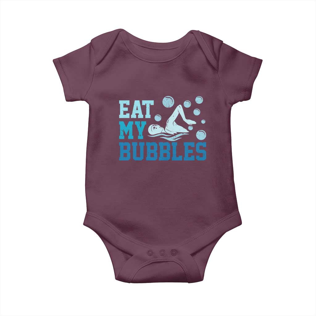 Funny Swimming Baby Onesie Eat My Bubbles Swim Sarcastic - Wonder Print Shop