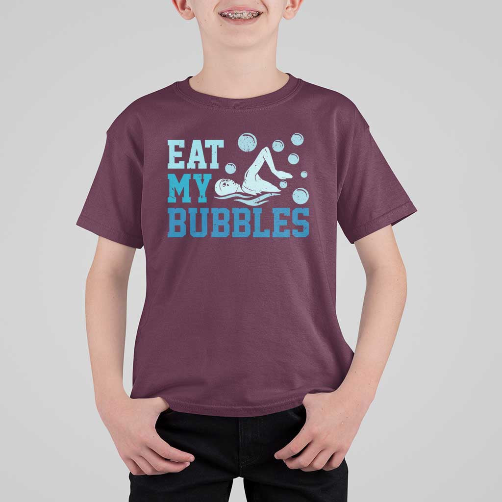 Funny Swimming T Shirt For Kid Eat My Bubbles Swim Sarcastic - Wonder Print Shop