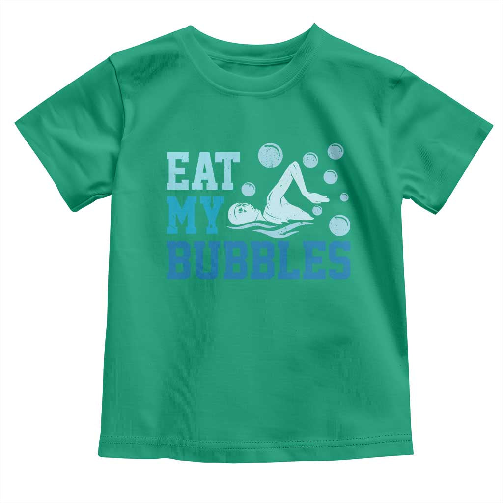 Funny Swimming Toddler T Shirt Eat My Bubbles Swim Sarcastic - Wonder Print Shop