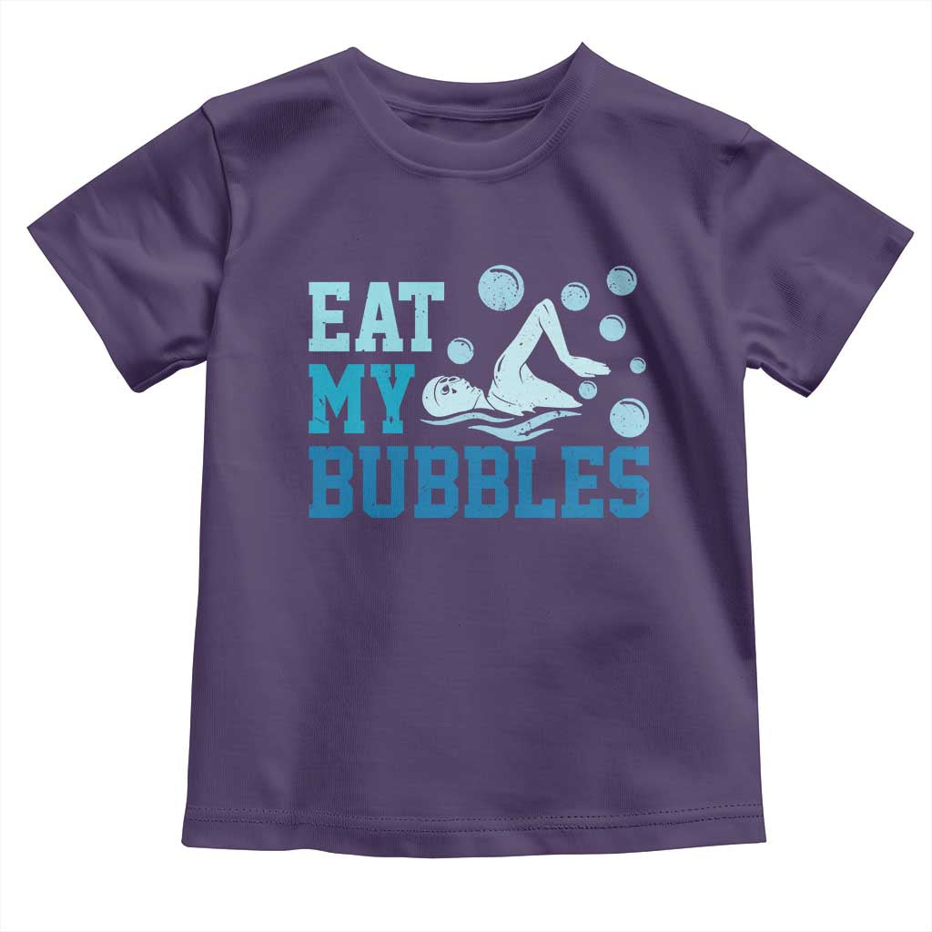 Funny Swimming Toddler T Shirt Eat My Bubbles Swim Sarcastic - Wonder Print Shop
