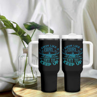 Funny Swimming Tumbler With Handle I Swim Like A Girl Try To Keep Up Swimmer - Wonder Print Shop