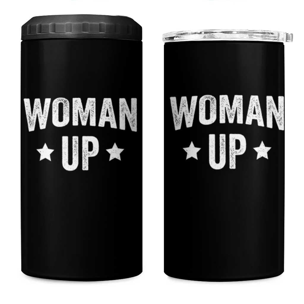 Woman Up 4 in 1 Can Cooler Tumbler Fitness Gym Workout Feminist - Wonder Print Shop