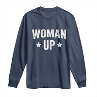 Woman Up Long Sleeve Shirt Fitness Gym Workout Feminist - Wonder Print Shop