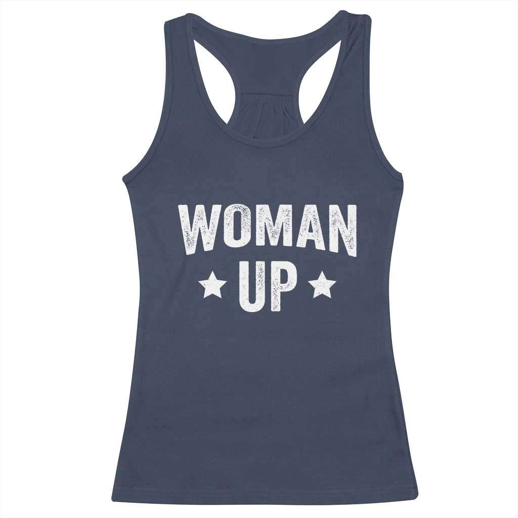 Woman Up Racerback Tank Top Fitness Gym Workout Feminist - Wonder Print Shop