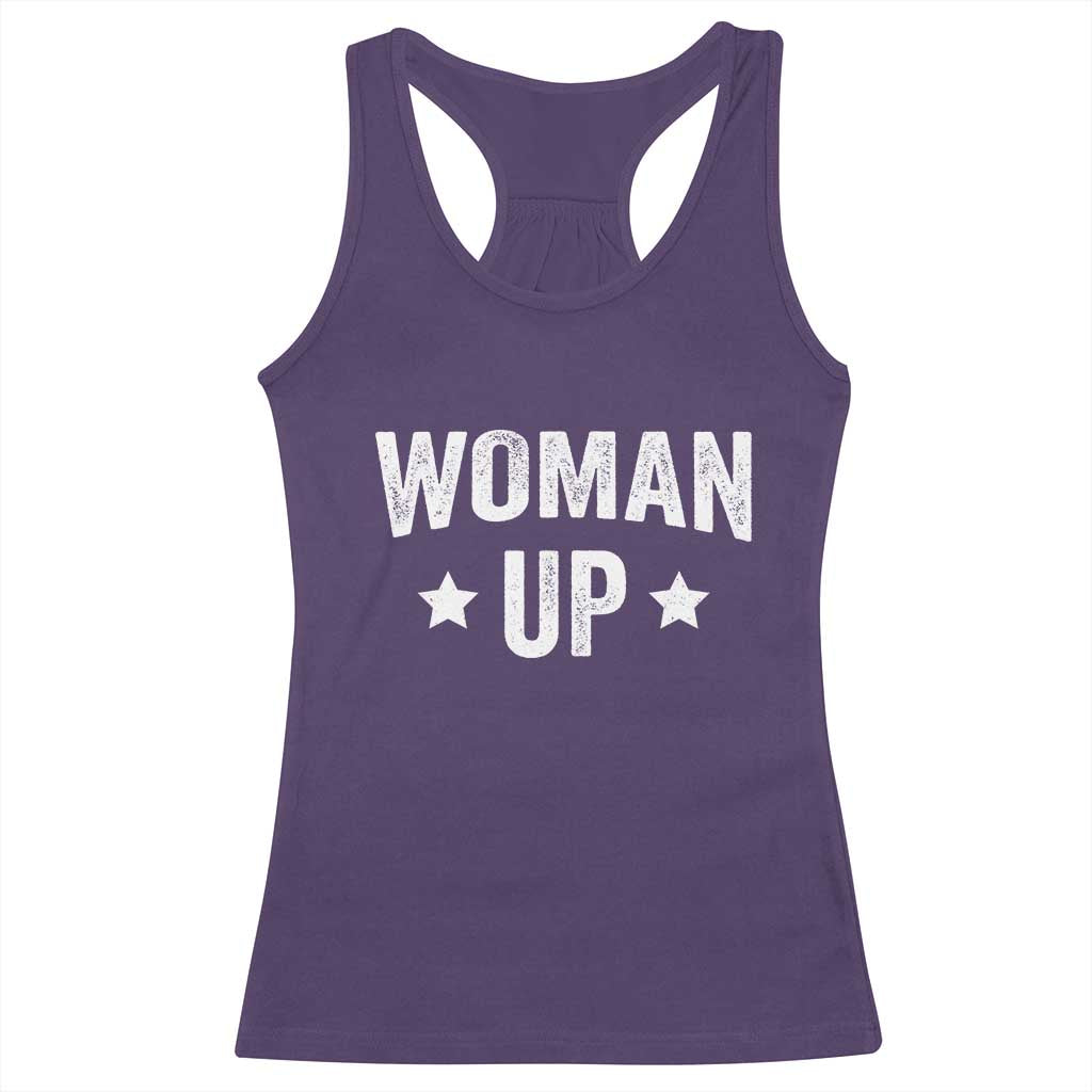 Woman Up Racerback Tank Top Fitness Gym Workout Feminist - Wonder Print Shop
