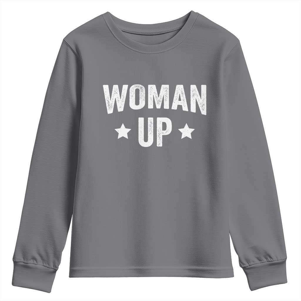 Woman Up Youth Sweatshirt Fitness Gym Workout Feminist - Wonder Print Shop