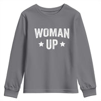Woman Up Youth Sweatshirt Fitness Gym Workout Feminist - Wonder Print Shop