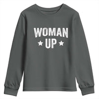 Woman Up Youth Sweatshirt Fitness Gym Workout Feminist - Wonder Print Shop