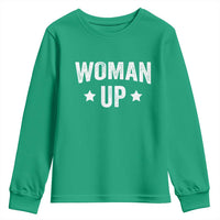 Woman Up Youth Sweatshirt Fitness Gym Workout Feminist - Wonder Print Shop
