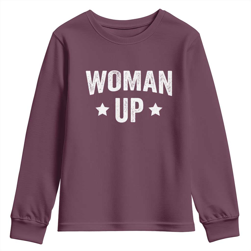 Woman Up Youth Sweatshirt Fitness Gym Workout Feminist - Wonder Print Shop