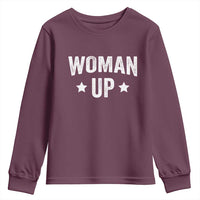 Woman Up Youth Sweatshirt Fitness Gym Workout Feminist - Wonder Print Shop